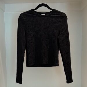 Abercrombie & Fitch Black Textured Long Sleeve Top